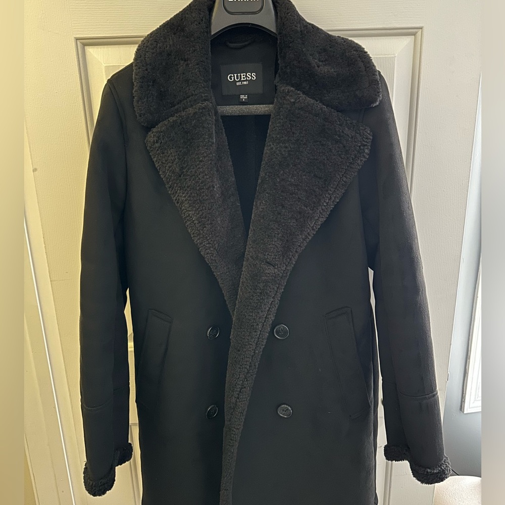 Guess Men's Faux-Shearling Overcoat